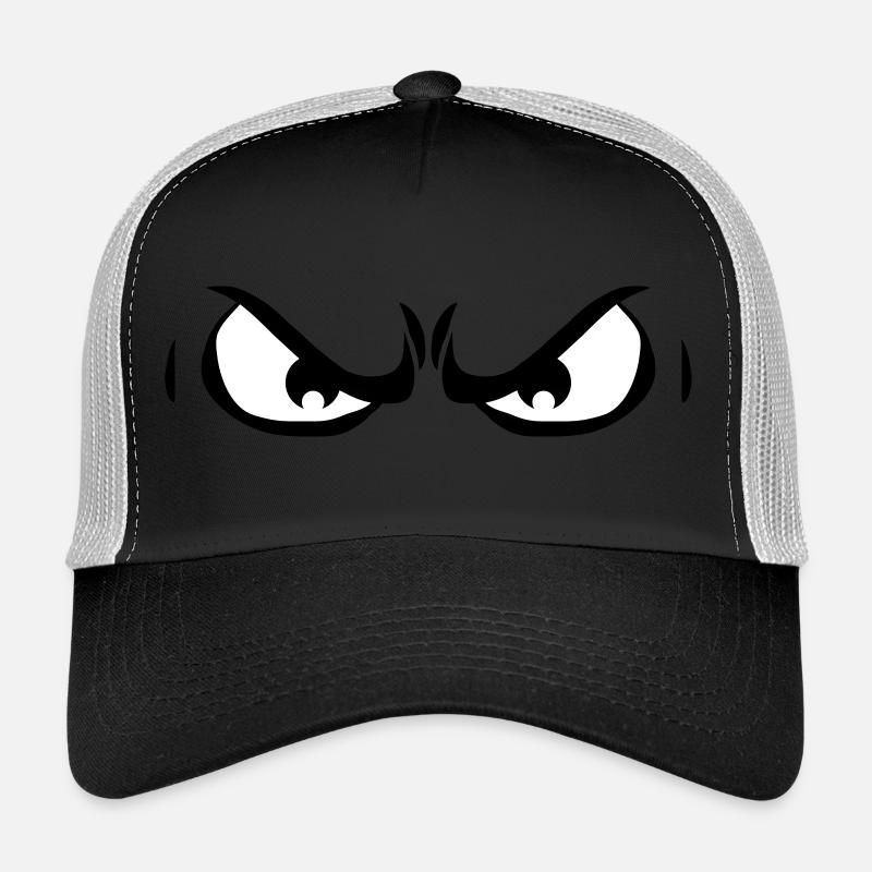 2 evil dangerous angry eyes Trucker Cap