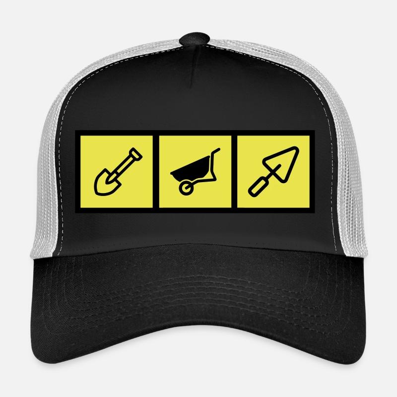 Maçon / Maçonnerie / Construction / Chantier - Casquette trucker  - noir/gris pierre
