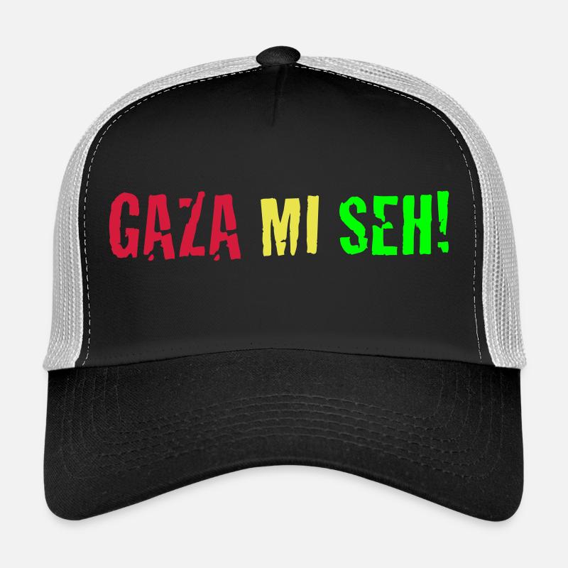 Gaza Mi Seh! - Trucker Cap - Schwarz/Steingrau