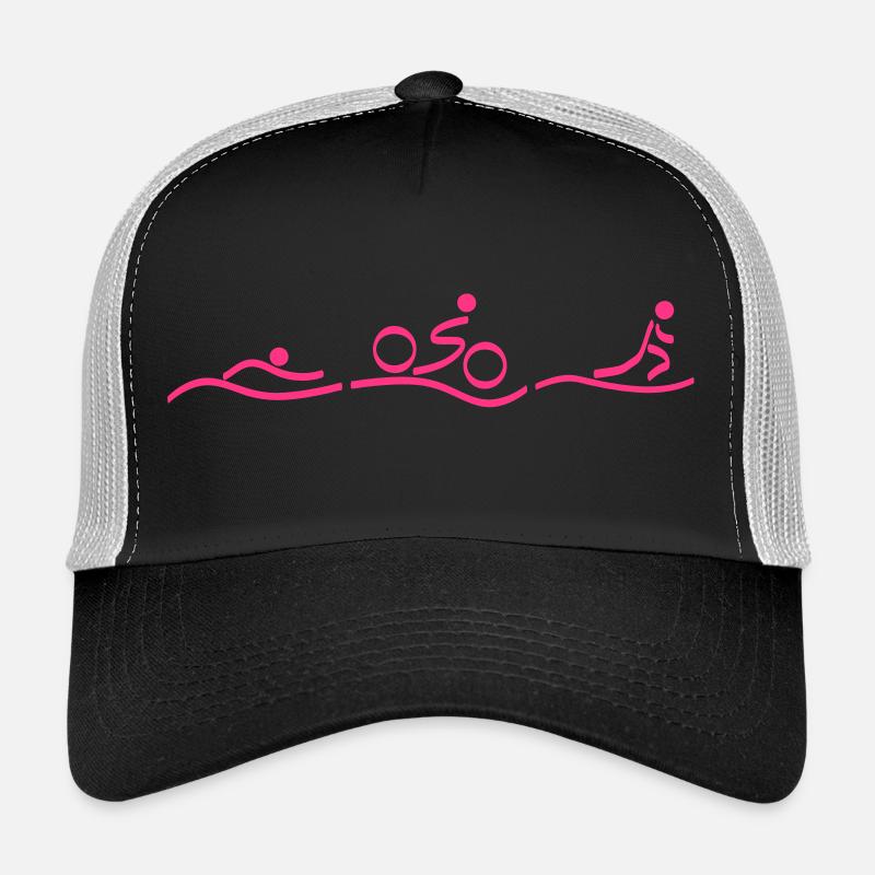 swim_bike_run_plain_2 - Trucker Cap - Schwarz/Steingrau
