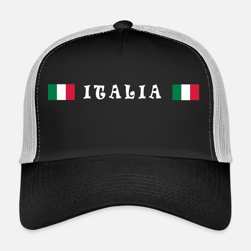 Italia - Trucker Cap - Schwarz/Steingrau