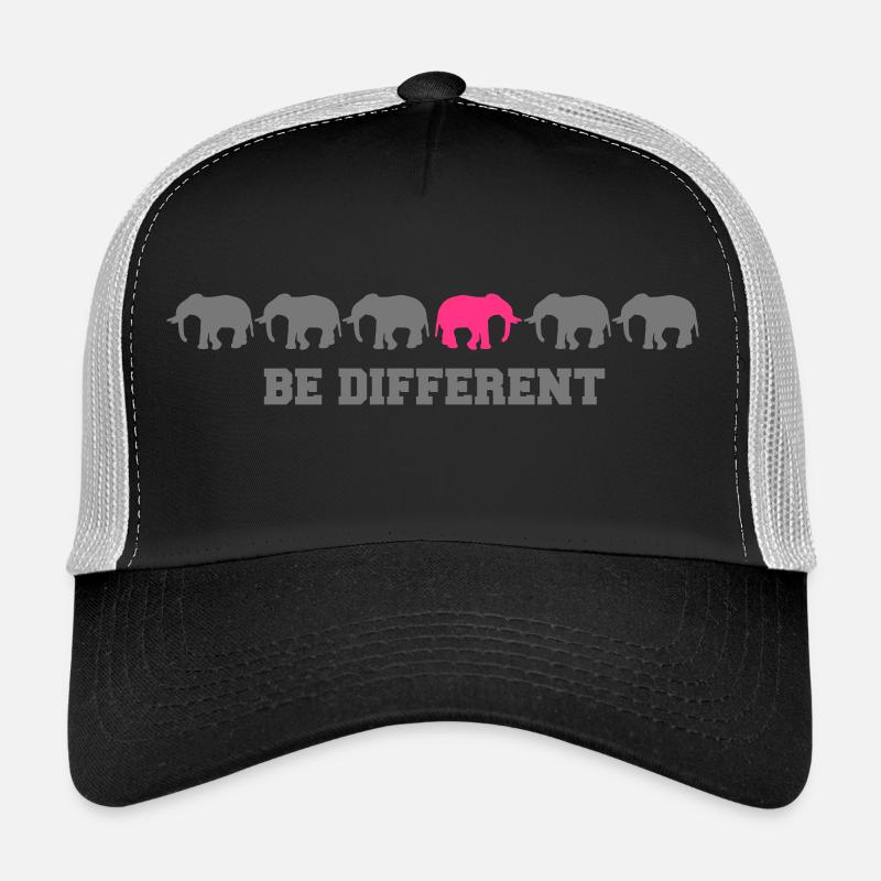 Elephants Be Different - Casquette trucker  - noir/gris pierre