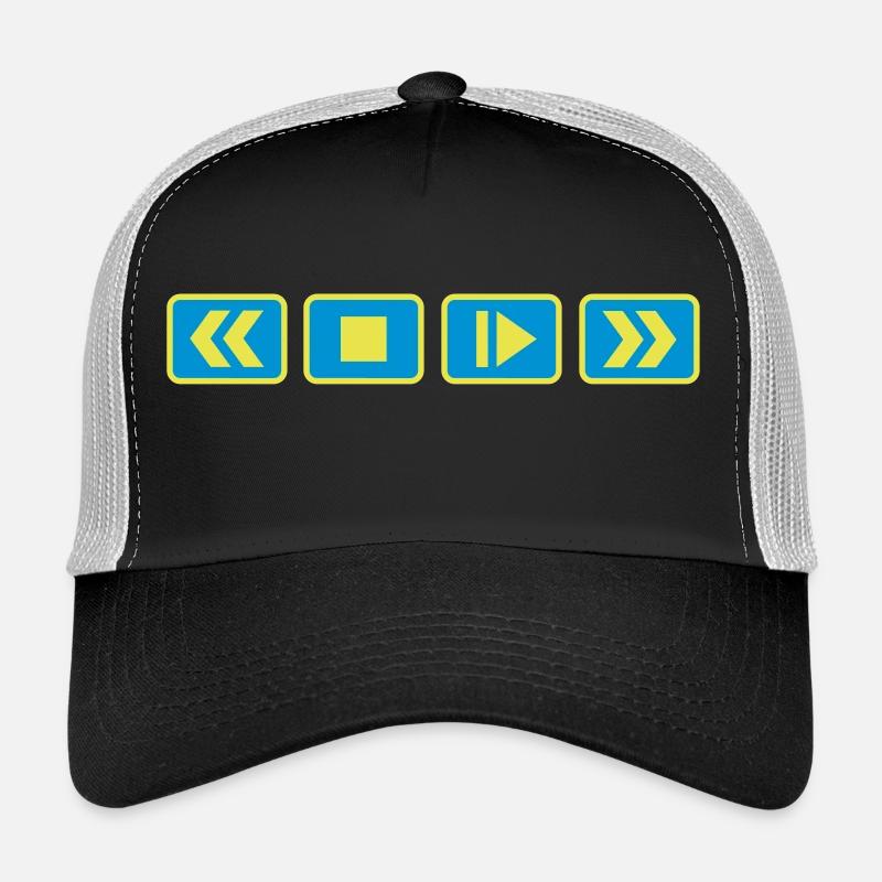 play_button_2_f2 - Trucker Cap - Schwarz/Steingrau