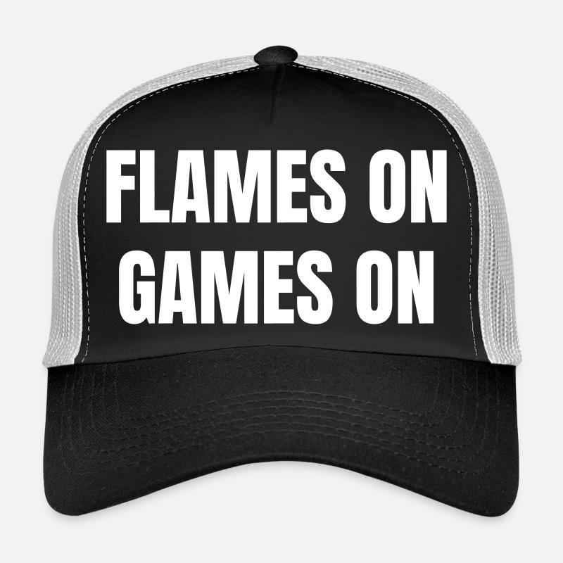 Flames on games on Trucker Cap