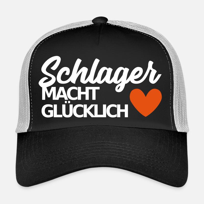 Schlager macht glücklich deutscher Schlager Spruch - Trucker Cap - Schwarz/Steingrau