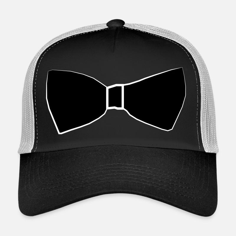 Faux black bow tie Trucker Cap