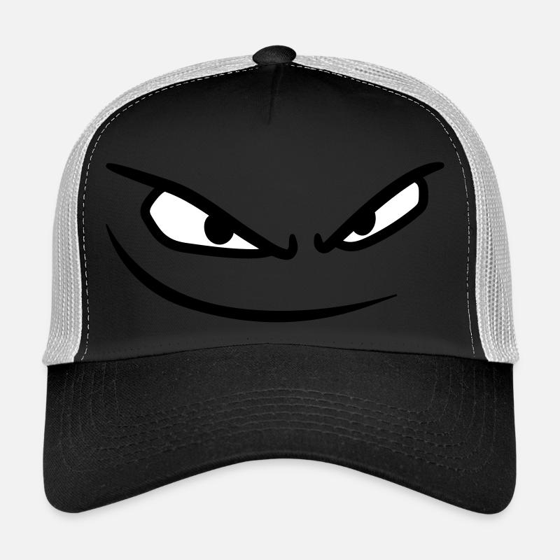 mund gesicht boese augen gefaehrlich gemein comic Trucker Cap