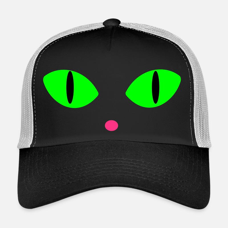 Yeux de chat verts Casquette trucker 