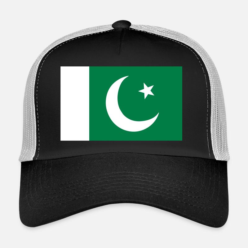 Pakistan Flagge - Trucker Cap - Schwarz/Steingrau