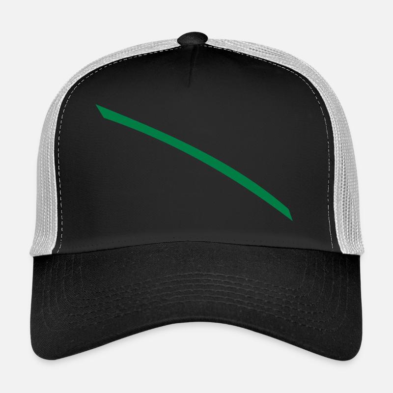 Strich Grün - Trucker Cap - Schwarz/Steingrau