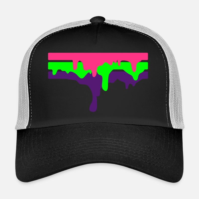 100% Graffiti Color DRIPS - Trucker Cap - black/stone grey