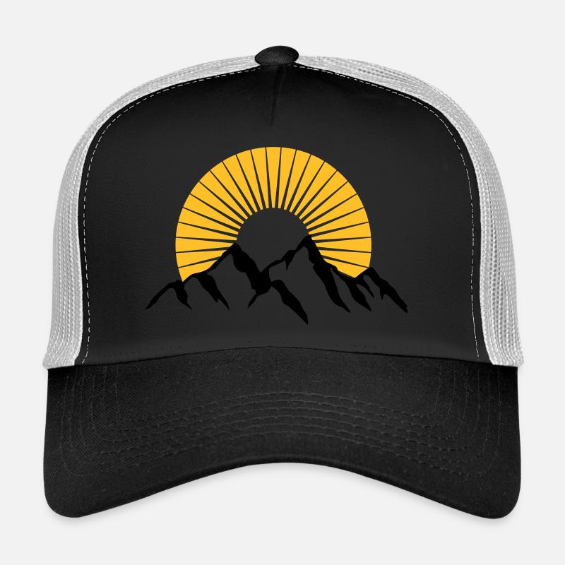 Schöne Berge Mit Sonne - Trucker Cap - Schwarz/Steingrau