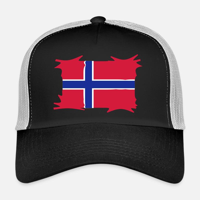 norwegen3 - Trucker Cap - Schwarz/Steingrau