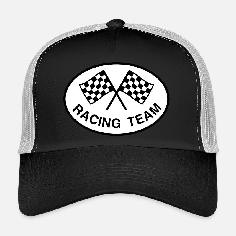 Racing Team, Checkered Flag - Trucker Cap - black/stone grey