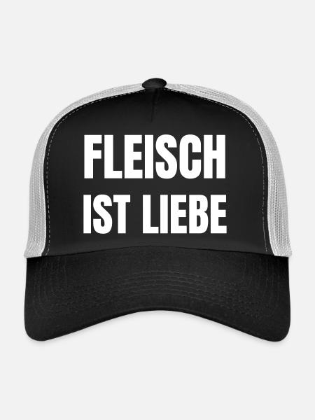 Fleisch ist Liebe - Trucker Cap - Schwarz/Steingrau