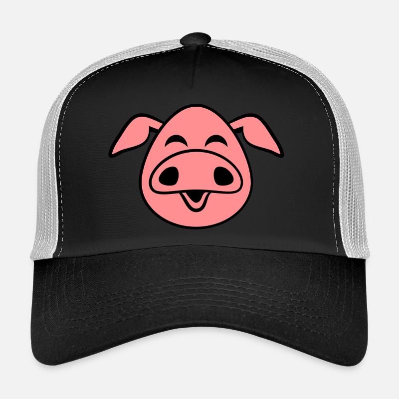 Drôle rire cochon heureux Casquette trucker 