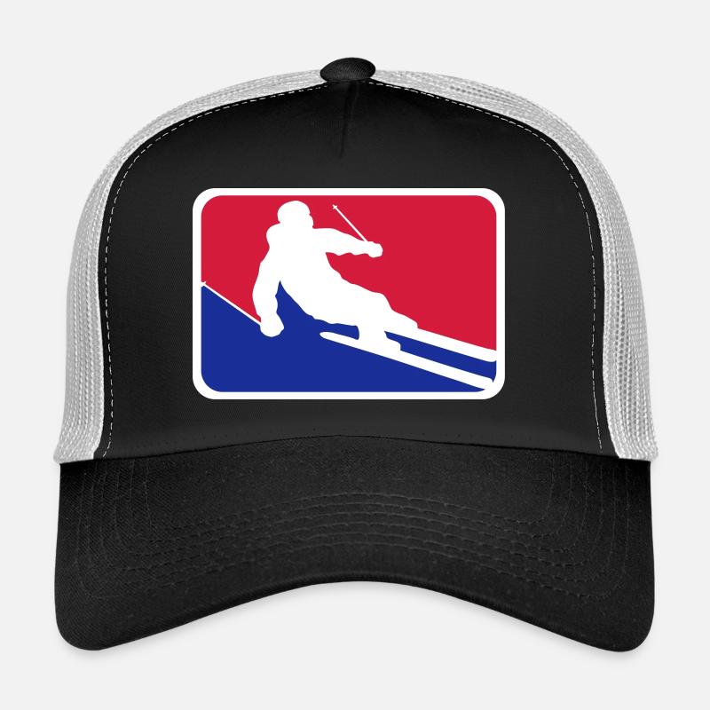 bleu rouge bouton cadre bouclier ski drive down - Casquette trucker  - noir/gris pierre
