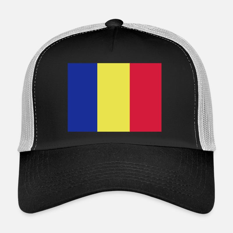 fahne_rumaenien - Trucker Cap - Schwarz/Steingrau