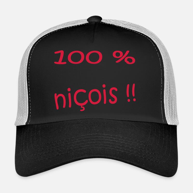 100 % nicois - Casquette trucker  - noir/gris pierre