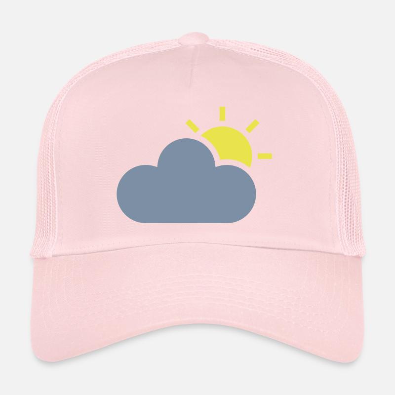 weather symbol - sun & cloud Trucker Cap