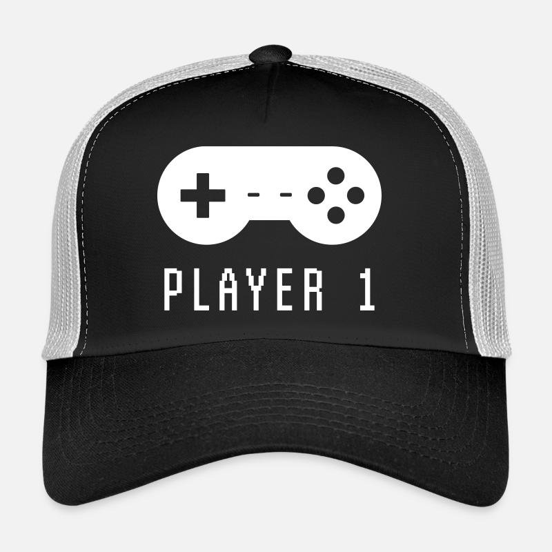 Gamer Player 1 - Casquette trucker  - noir/gris pierre