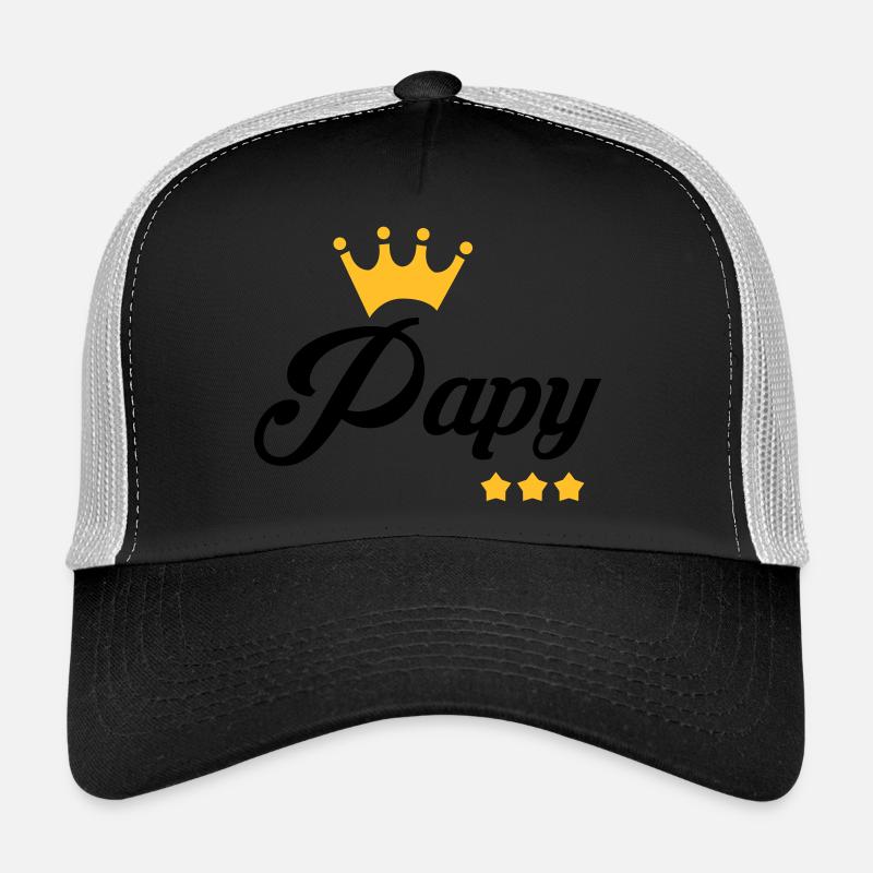 Papy Papi Grand-Père Retraite famille - Casquette trucker - noir/gris pierre