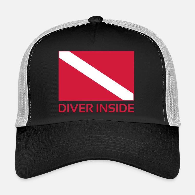Diver Inside - Casquette trucker  - noir/gris pierre