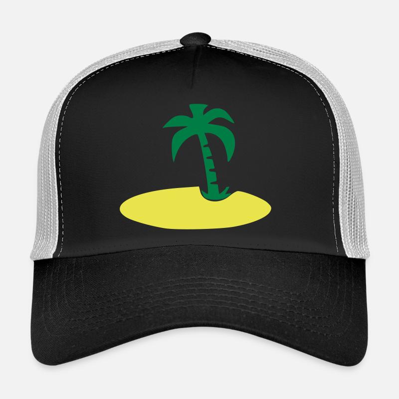 Island with palm tree Trucker Cap