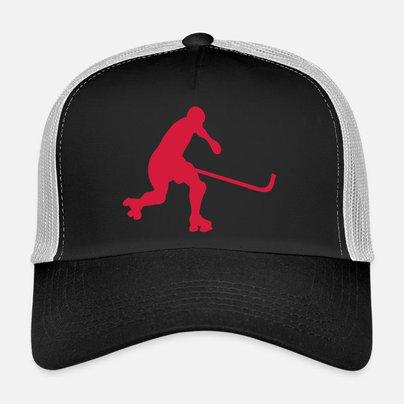 Rollhockey Silhouette player2 - Trucker Cap - Schwarz/Steingrau