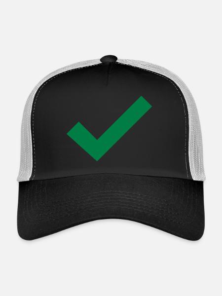 Crochet bonne idée cadeau vrai - Casquette trucker  - noir/gris pierre - Devant