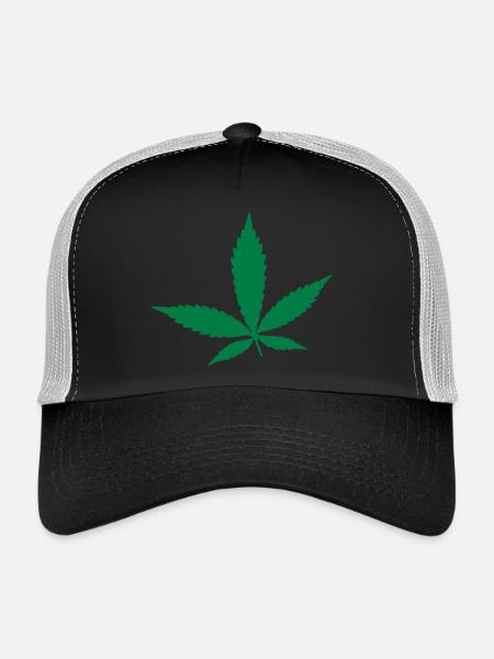 Cannabis - Casquette trucker  - noir/gris pierre - Devant