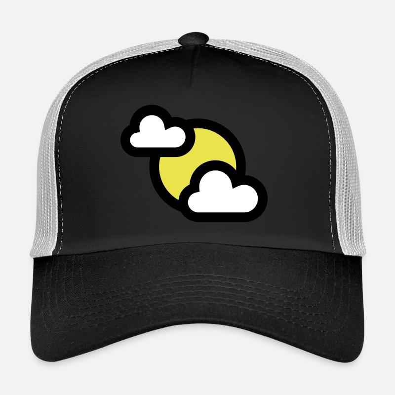 Icône météo ou icône partiellement couverte - Casquette trucker  - noir/gris pierre