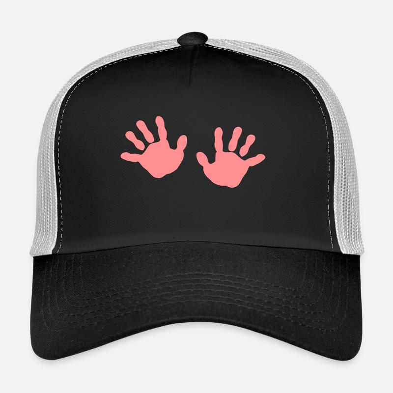 baby - hands - handprint - Trucker Cap - black/stone grey