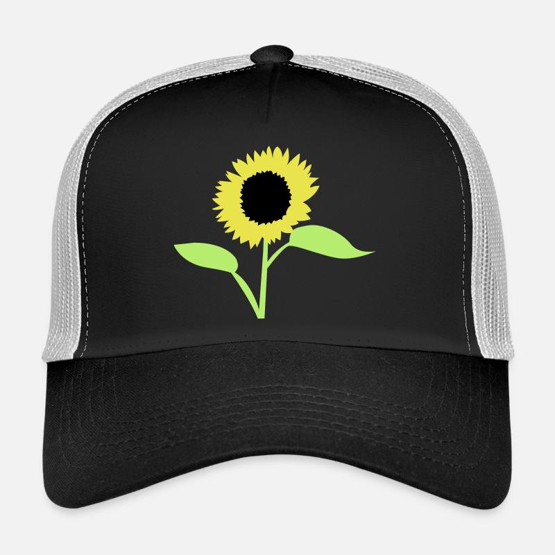 summer sunflower yellow with open leaves Trucker Cap