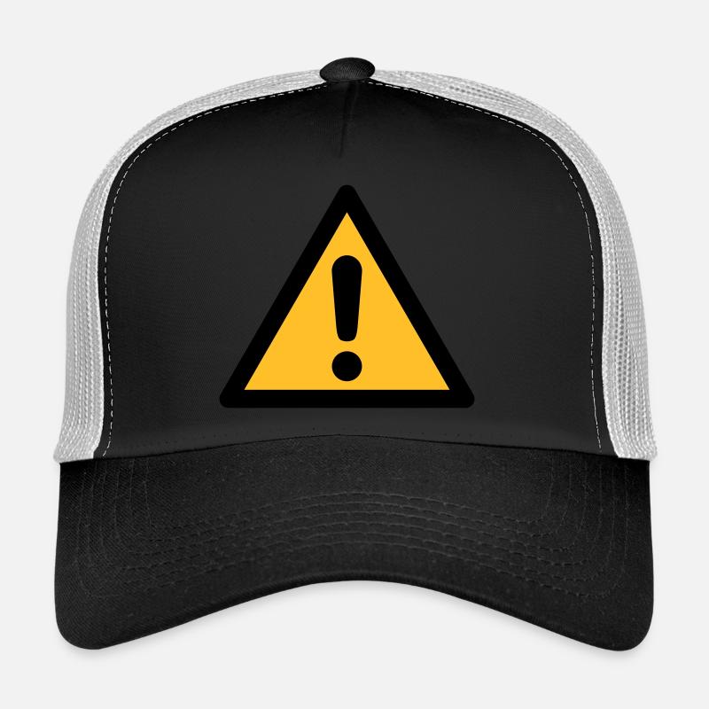 Symbole de danger - Danger général (2 couleurs) - Casquette trucker  - noir/gris pierre