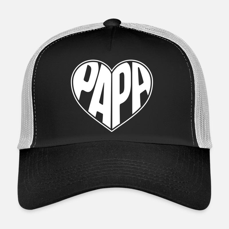 Dad Herz Papa Vatertag Vatertagsgeschenk - Trucker Cap - Schwarz/Steingrau