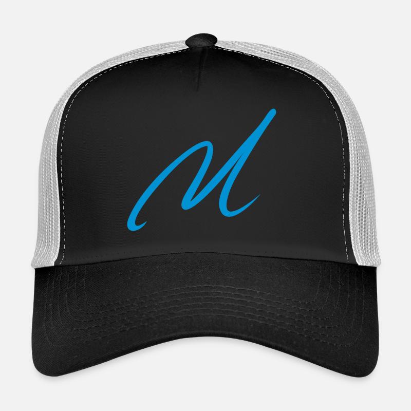 Buchstabe M - Trucker Cap - Schwarz/Steingrau