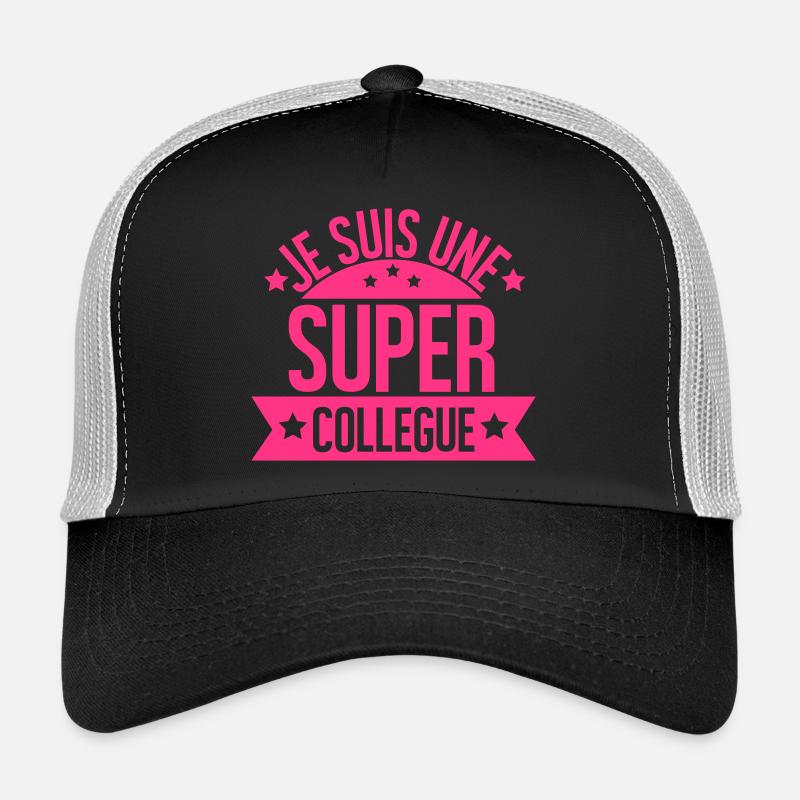 JE SUIS UNE SUPER COLLEGUE - Casquette trucker  - noir/gris pierre