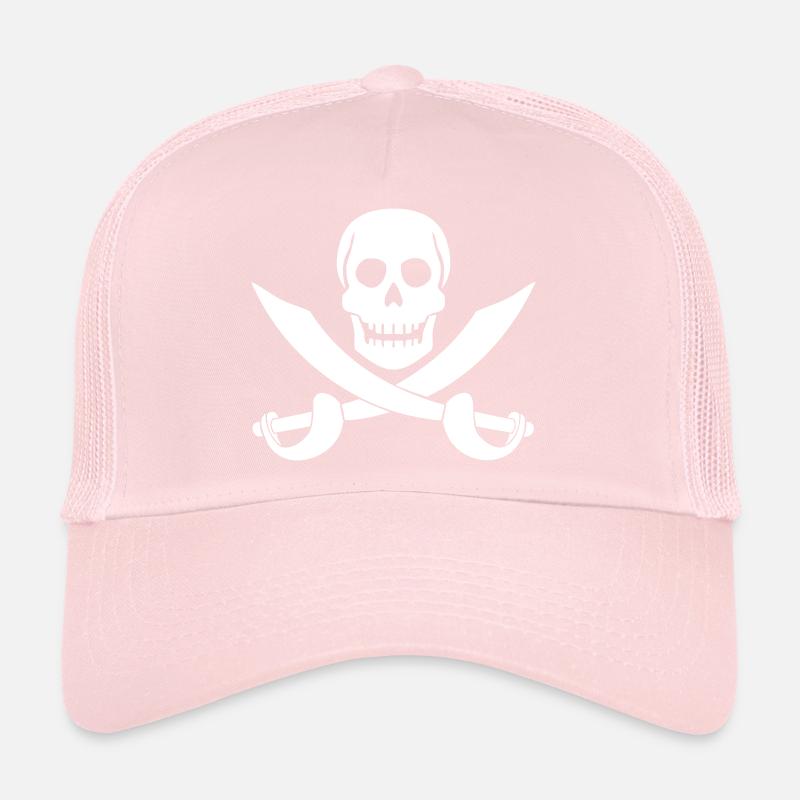 Pirate Skull Sabre Swords Skeleton Skull Trucker Cap