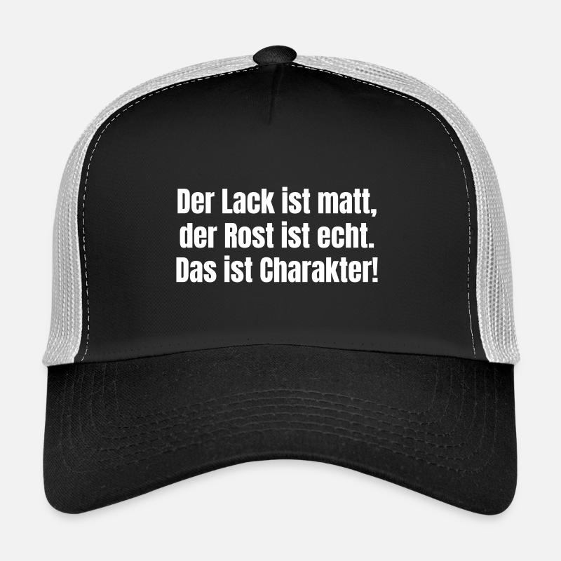 The paint is matte, the rust is real has character Trucker Cap