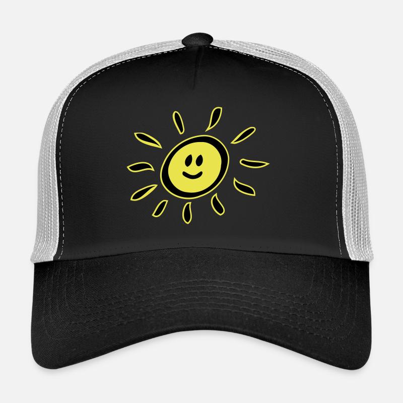 Smiley Sonne - Trucker Cap - Schwarz/Steingrau