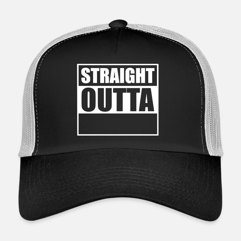 Straight outta - Trucker Cap - Schwarz/Steingrau