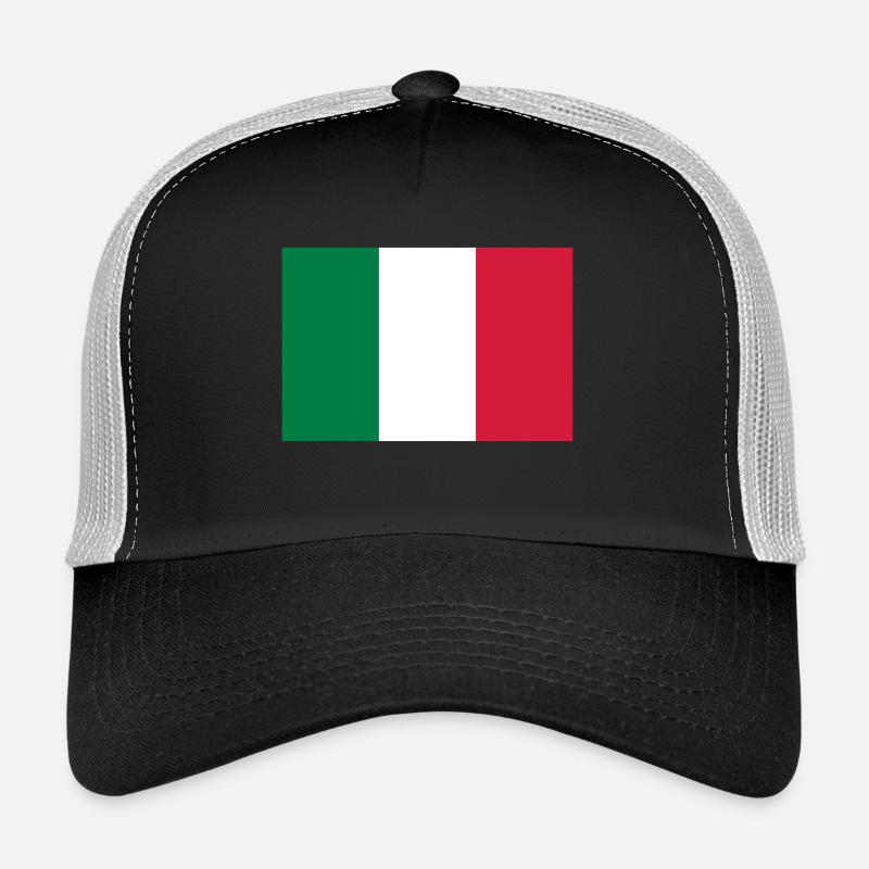 Drapeau national d'Italie - Casquette trucker  - noir/gris pierre