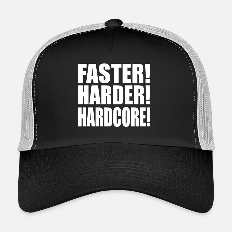 Faster Harder Hardcore FR - Casquette trucker  - noir/gris pierre
