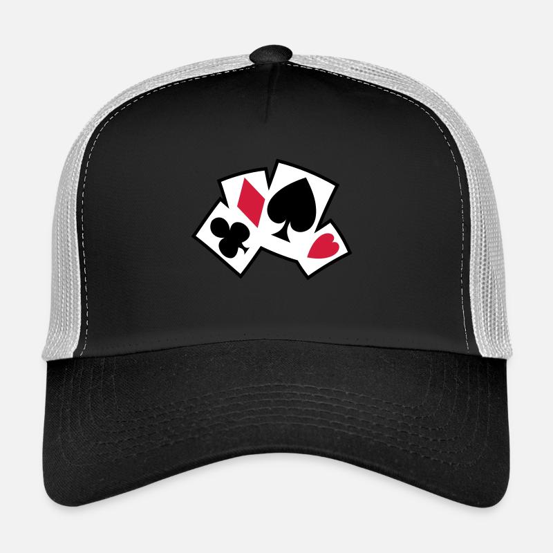 pokerkarten - Trucker Cap - Schwarz/Steingrau