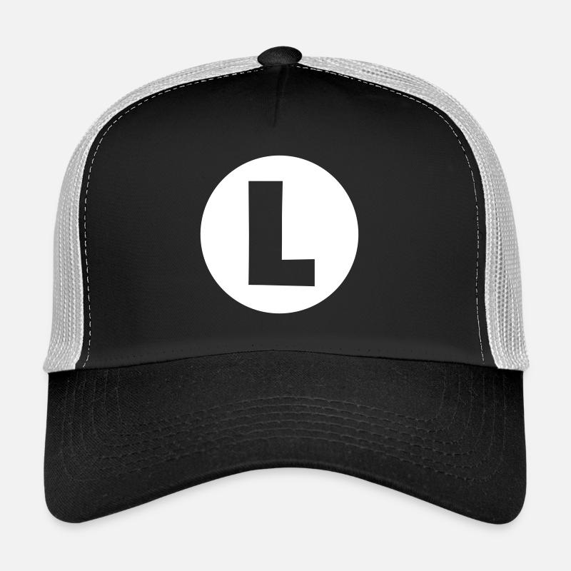 L - Trucker Cap - Schwarz/Steingrau