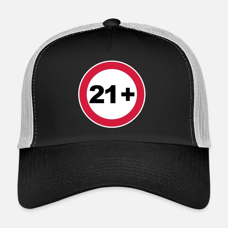 21st birthday 21+ Trucker Cap