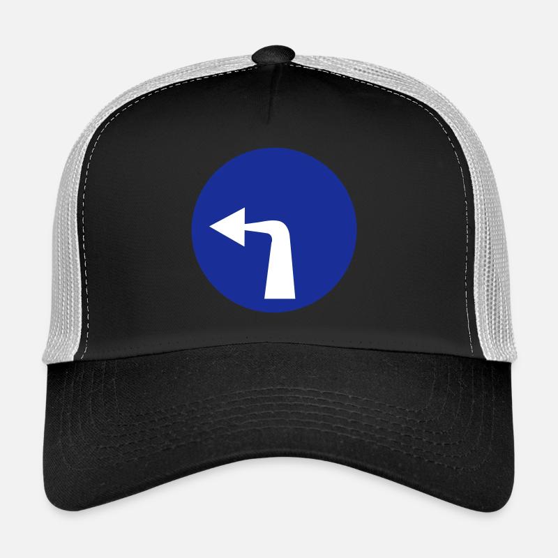 links abbiegen Schild Verkehr Geschenk Auto Idee Trucker Cap