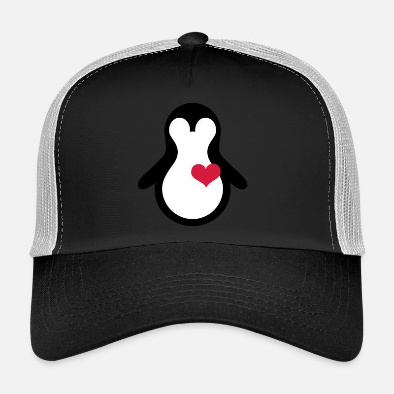 herz_penguin - Trucker Cap - Schwarz/Steingrau