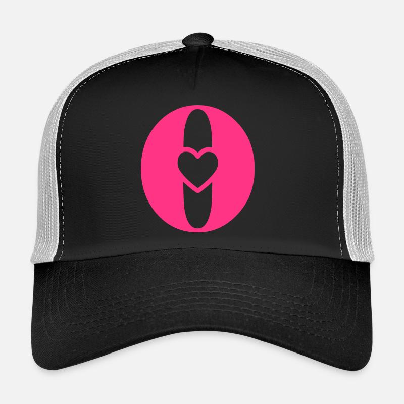 Lettre ou lettre initiale avec coeur Casquette trucker 